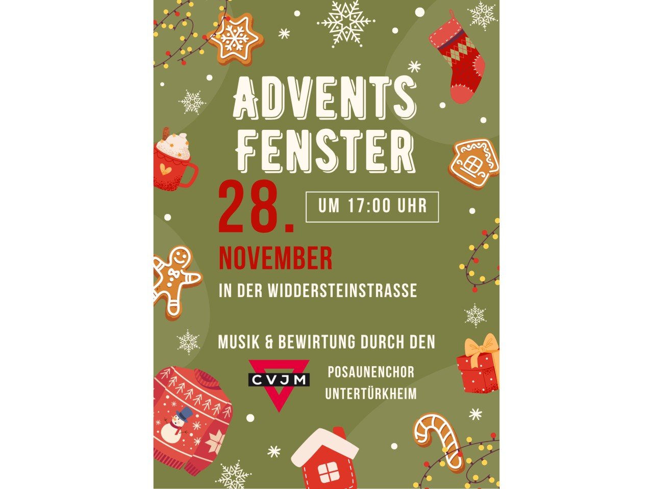 Untertürkheimer ADVENTSFENSTER  Fr 28.11.2025 UM 17:00 Uhr