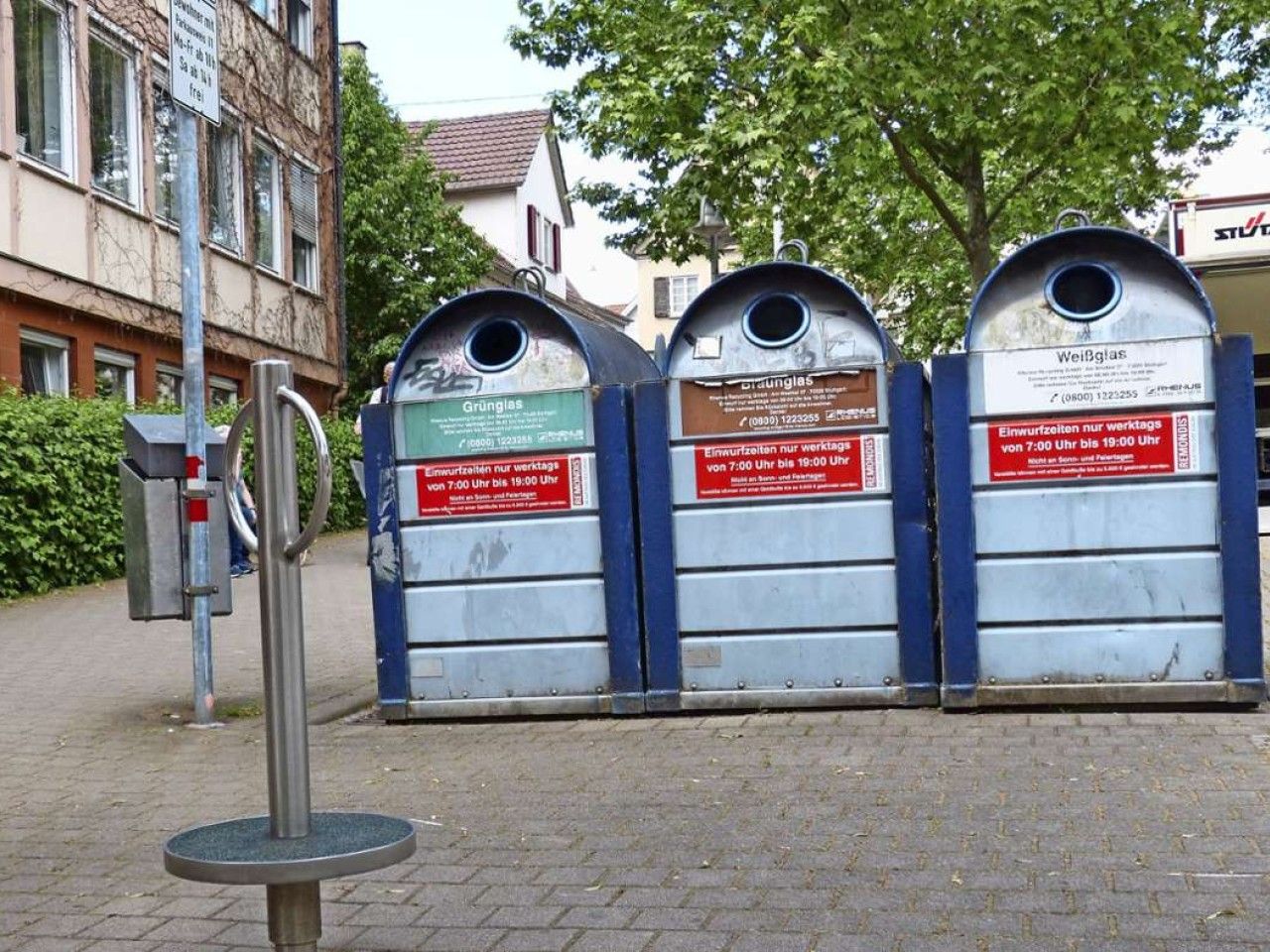 Kelterplatz Untertürkheim: Kein Geld für versenkbare Altglascontainer